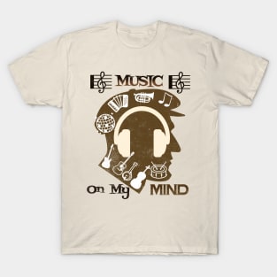 Music on my mind T Shirt for Music Lover T-Shirt